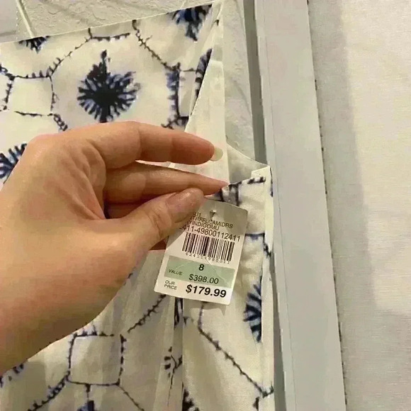 NWT Tibi Akiko print ruffle BOUTIQUE cami dress Sz 8 MSRP$398 - Picture 3 of 5